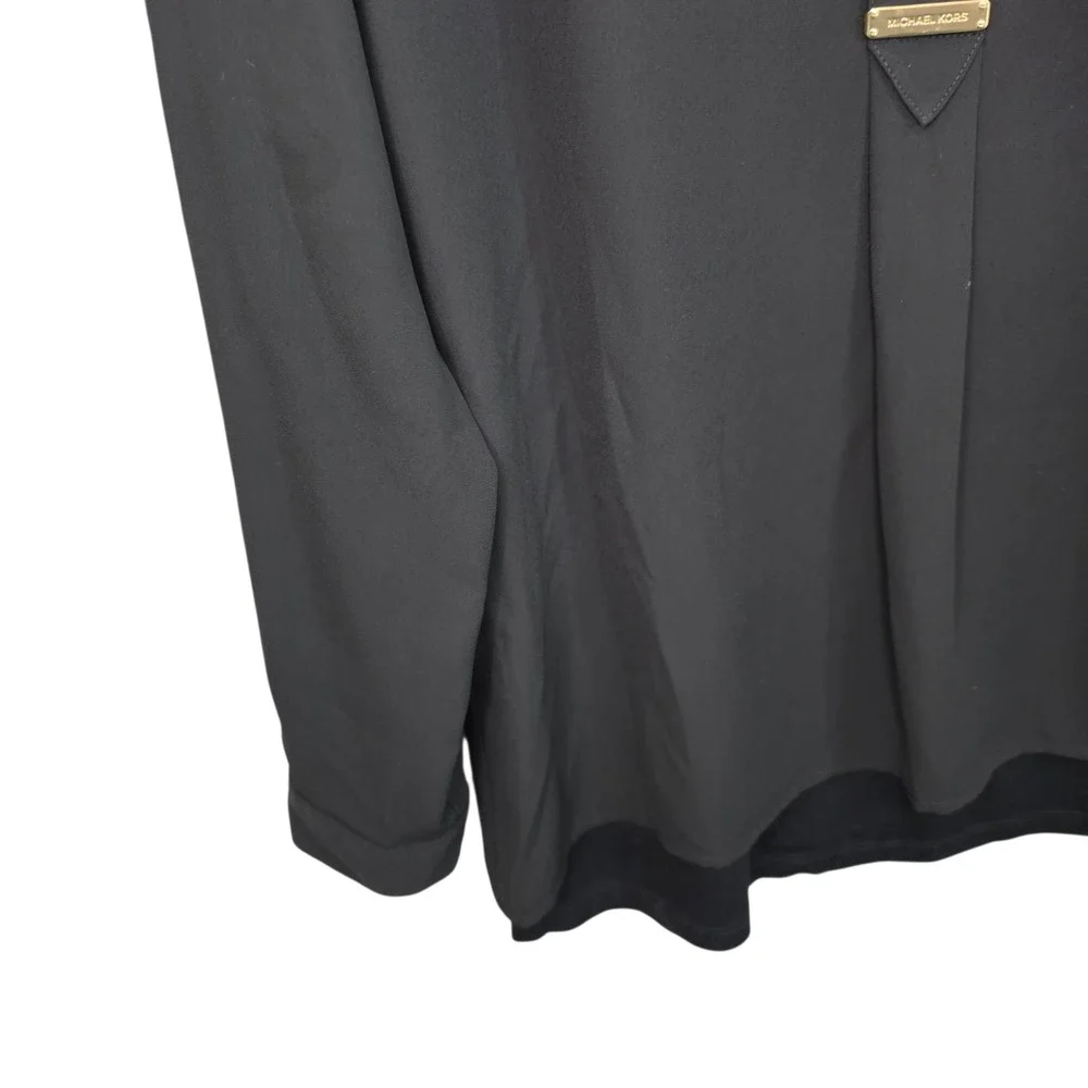 Michael Kors Top Womens 6‎ Black Sheer Lined Blouse Long Sleeve Casual Ladies